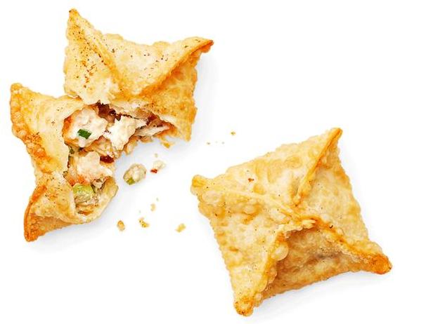 Wie man Krabben-Rangoons mit Speck zubereitet