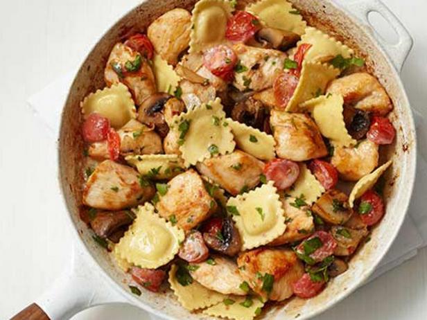 Zubereitung - Hähnchen mit Ravioli in der Pfanne