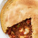 Fleischpastete in der Bratpfanne