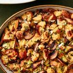 خبز بريوش محشو بالفطر (طبق جانبي)