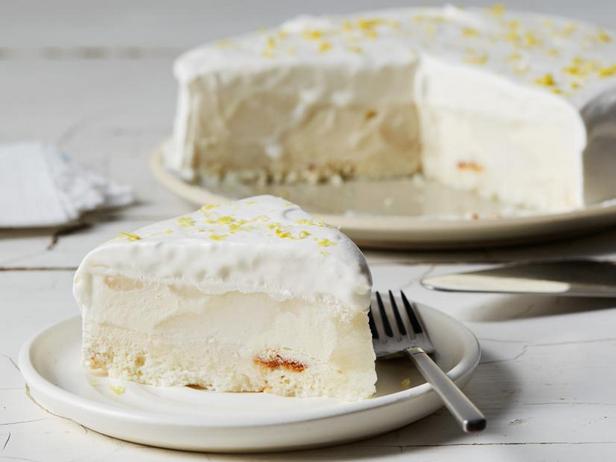 Rezept für Zitronensorbet-Eiscremetorte mit Zitronenglasur