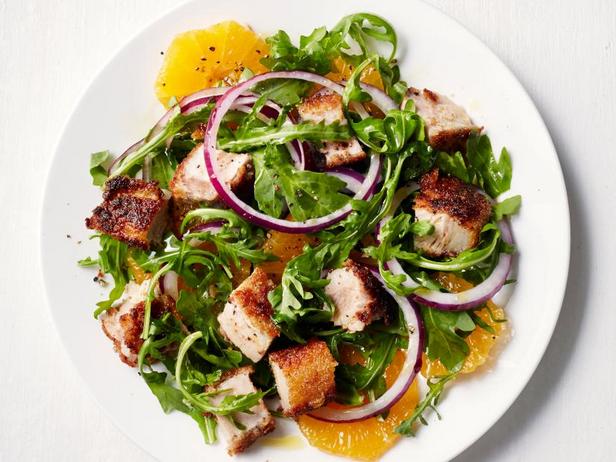 Zubereitung - Rucolasalat mit Orangen und Schweinefleisch
