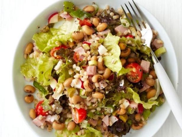 Zubereitung - Salat mit Schwarzaugengerste, Schinken und Bohnen