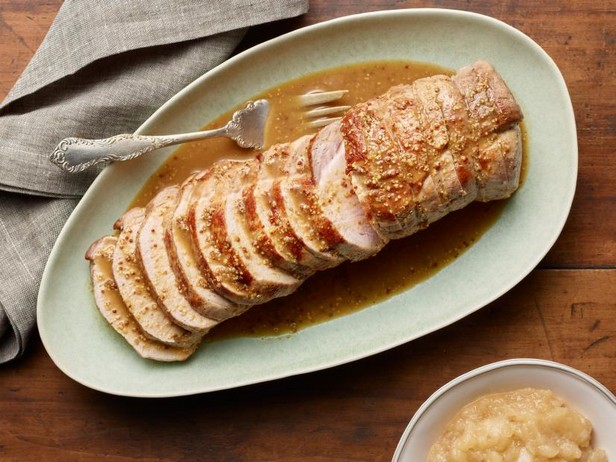 Rezept für Schweinelendenbraten mit Apfelmus
