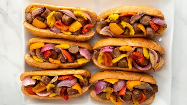 Zubereitung - Gebackene Wurst-Paprika-Sandwiches