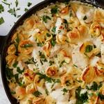 Hähnchen-Tortellini-Alfredo-Pasta aus der Pfanne