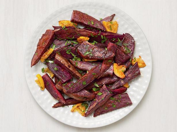 Rezept für gebackene lila Süßkartoffeln