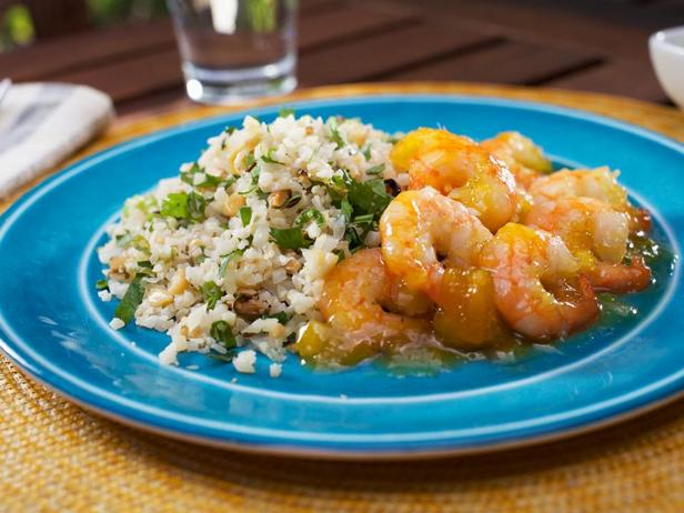 طريقة تحضير - روبيان مع أرز القرنبيط بصلصة المانجو