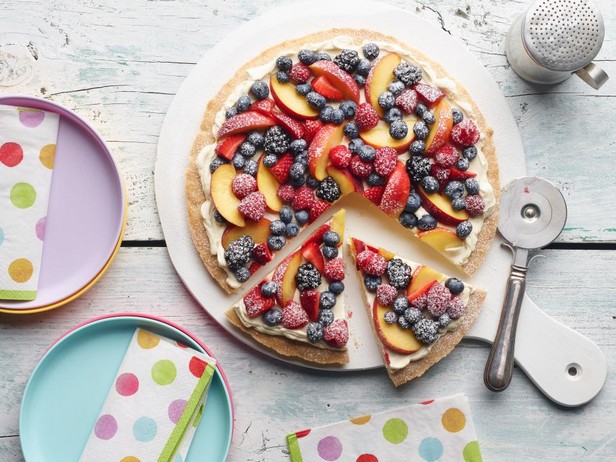 Pizza mit Früchten