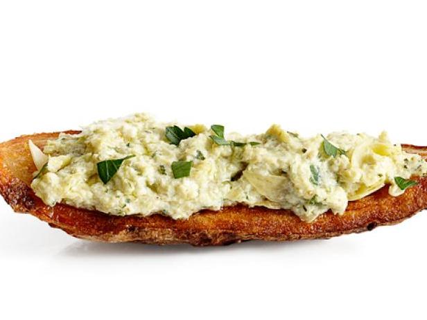 Rezept für Kartoffelschalen mit Artischocken und Ziegenkäse