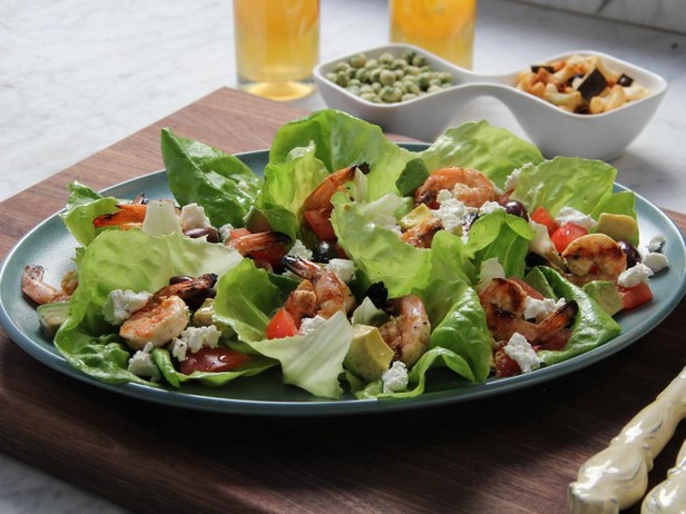 Gegrillter Garnelensalat