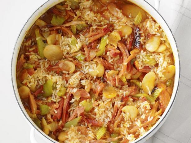 Rezept für Eintopf-Reis mit Schinken und Bohnen