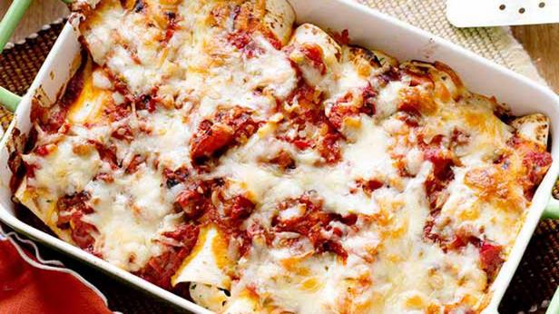 Rezept für spanische Hähnchen-Chorizo-Enchiladas