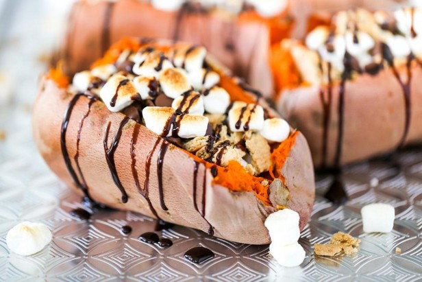 Gefüllte Süßkartoffel-S'mores