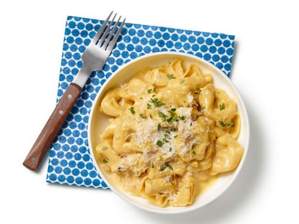 Tortellini in Alfredo-Sauce mit Kürbis