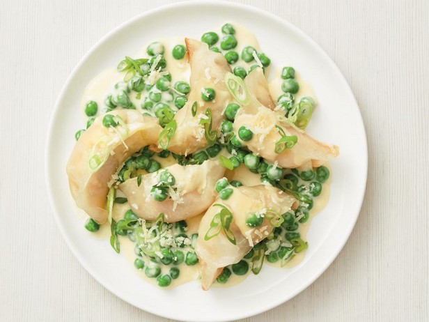 Teigtaschen mit Garnelen in cremiger Sauce
