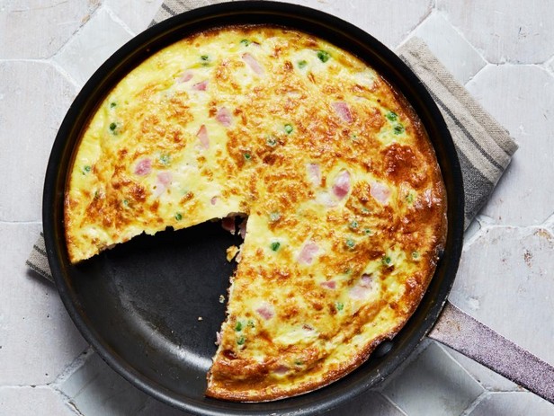 Frittata mit Schinken und Erbsen