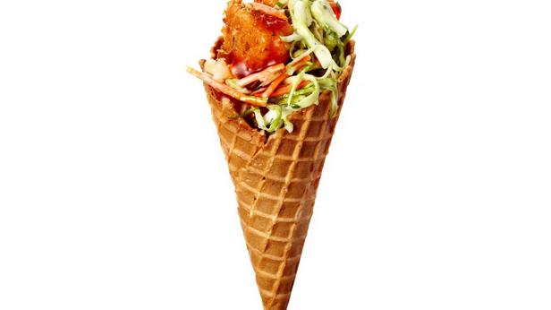 Zubereitungstipps – Hähnchen und Kartoffeln in einer Waffeltüte
