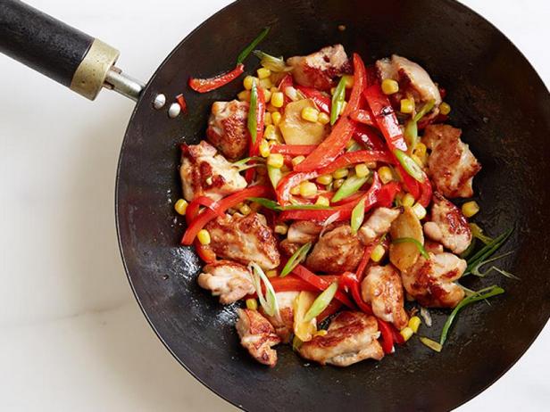 Zubereitung - Hähnchen-, Paprika- und Mais-Pfannengericht