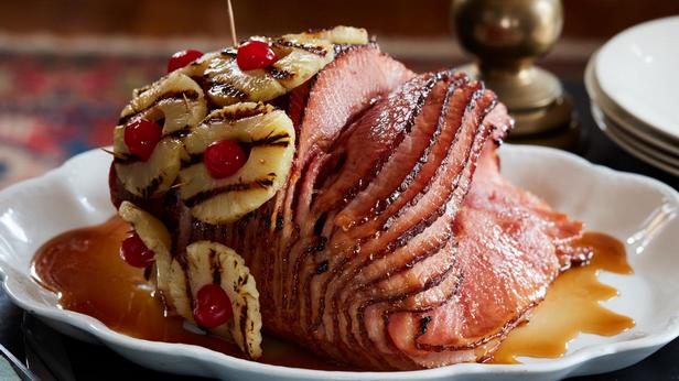 Rezept für glasierten gegrillten Festtagsschinken
