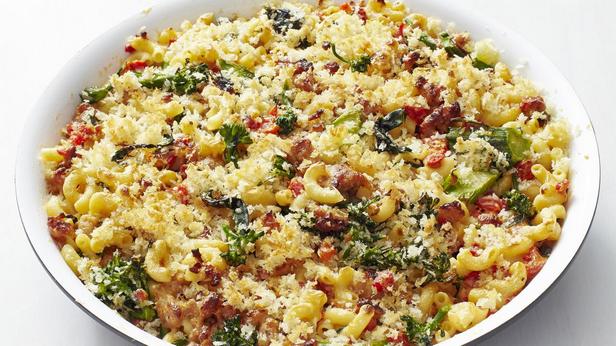 Rezept für Pimento-Hühnchenwurst-Mac and Cheese