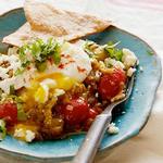 Pochierte Eier in Tomatillo-Salsa