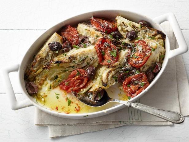 Zubereitung - Gerösteter Fenchel mit Tomaten, Oliven und Pecorino