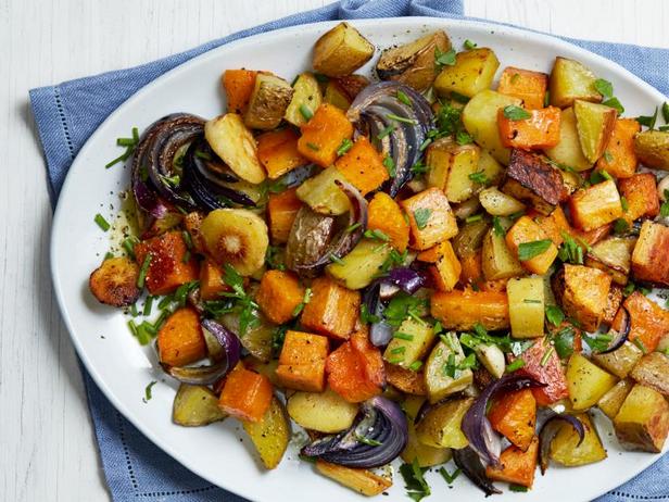 Come cucinare - Zucca con patate e pastinache al forno