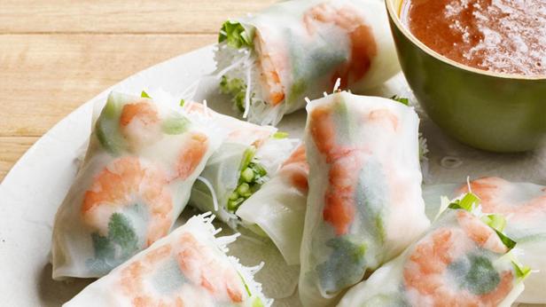 Zubereitung - Sommerliche Garnelenröllchen mit Kokosnussdip