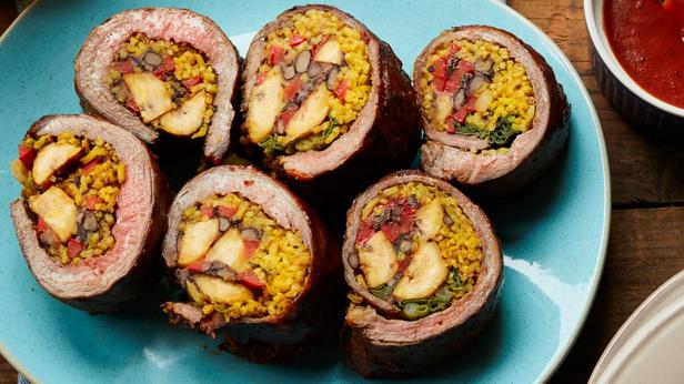 Zubereitung - Puerto-ricanisches Flankensteak-Röllchen