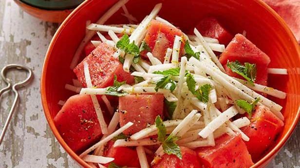 Zubereitung - Jicama- und Wassermelonensalat