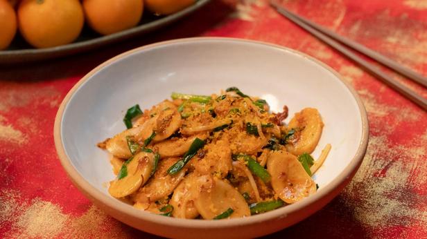 Zubereitung - Gebratene Reiskuchen mit XO-Sauce