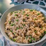 ريزوتو بالفطر والبازلاء الخضراء