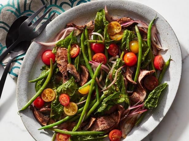 Zubereitung - Salat mit Rindfleischbraten, Champignons und grünen Bohnen